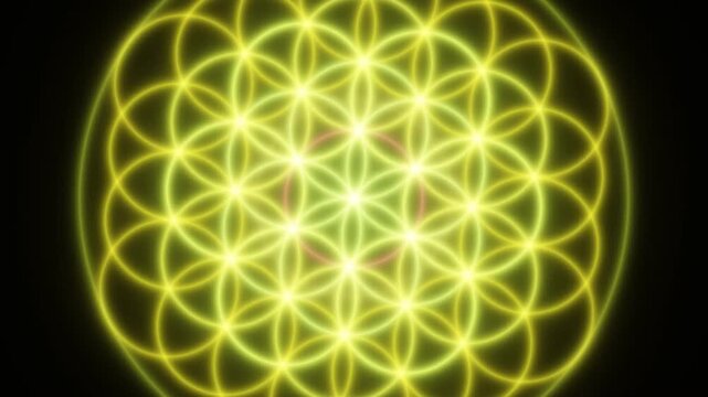 Intricate Sacred Geometry Mandala with Ethereal Gold and Blue Fractal Pattern, Symmetrical Spiritual Design for Meditation, Cosmic Harmony and Infinite Celestial Geometric Art Illustration