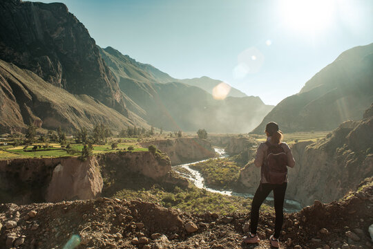 Hiking the high altitude mountains of Arequipa in Peru