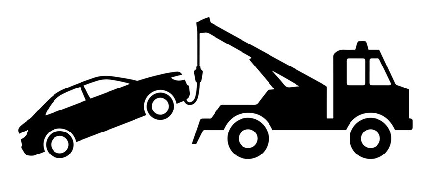 tow truck service icon set