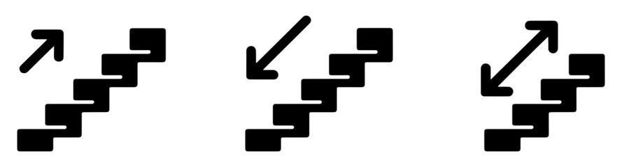 stairs direction line icon set © graphenitix