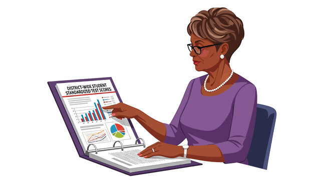 African American School Principal Reviewing Standardized Test Scores