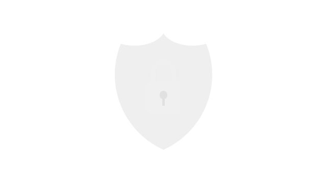 Minimalist Animated Shield with Lock Security Heartbeat Loop