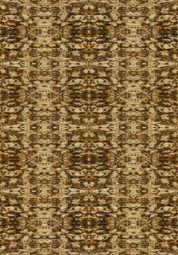 Seamless abstract background with symmetrical organic patterns in brown and beige