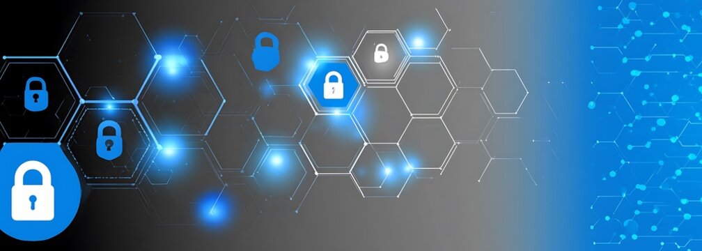 Technology security concept. Modern safety digital background
