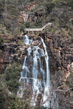 Second Falls beneath the walking bridge in Morialta Conservation Park, Adelaide, South Australia
