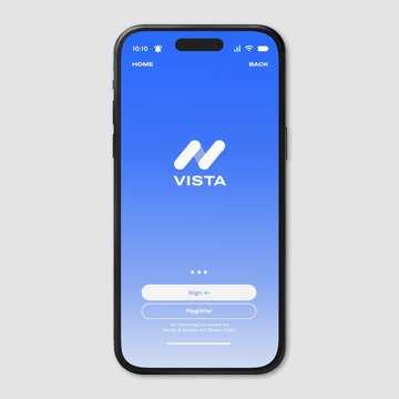 Flatlay mobile app login screen