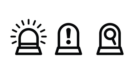 Obraz premium Siren vector icon set featuring alert and search symbols