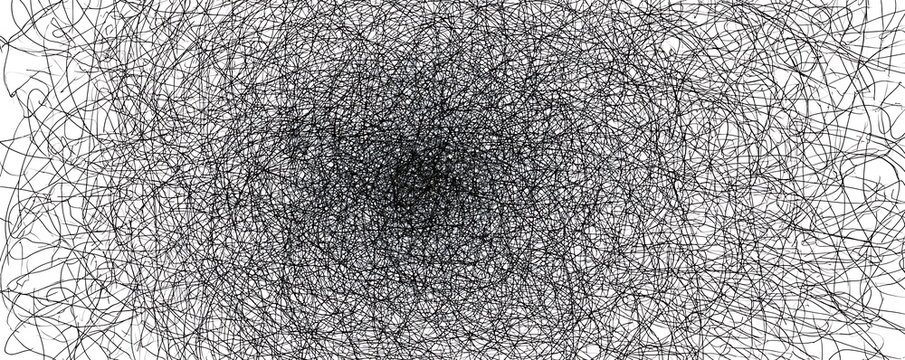 Seamless pattern with gray graphite pencil scribbles. Black and white hand drawn texture. Horizontal background with loose, chaotic pencil strokes