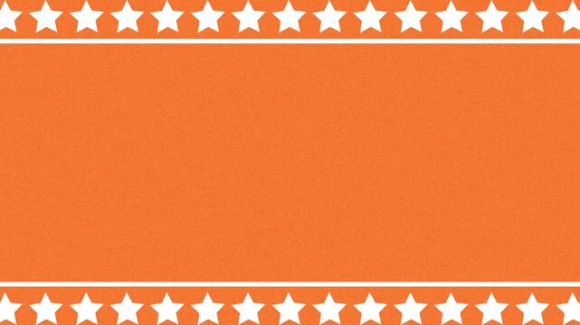 Orange Abstract Background with White Star Border Frame and Copy Space
