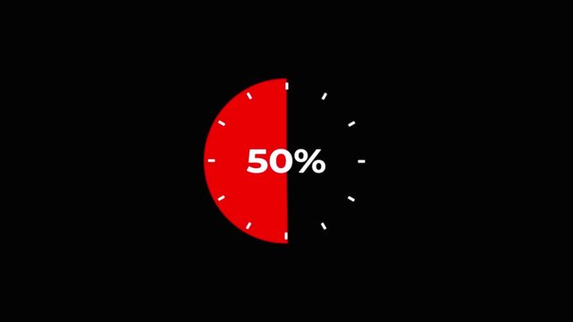 Circle countdown timer two minute animation from 120 to 0 seconds on transparent background ,120 second countdown timer, Countdown video