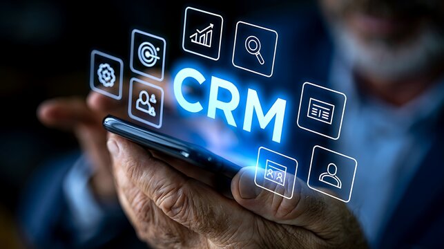 Concept of business digitalization and customer experience management symbolizing innovation, data-driven marketing, automation, and smart communication for strategic success and client retention.