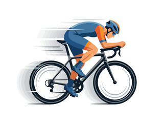 Obraz premium Professional cyclist racing on a road bike with speed motion blur.