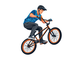 Obraz premium A young man performing a mid air stunt on a bmx bicycle.