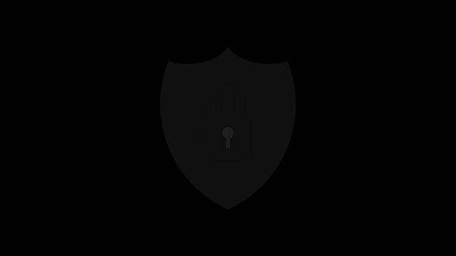 Minimalist Animated Shield with Lock Security Heartbeat Loop