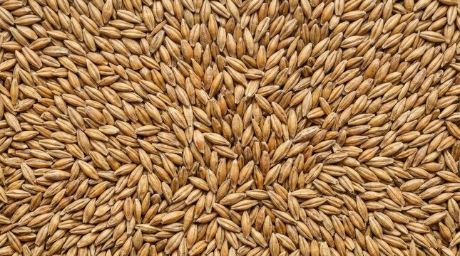 Close Up Texture of Dry Barley Grains Background.
