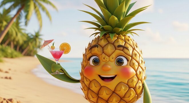 トロピカルな太陽と、パイナップルの笑顔。