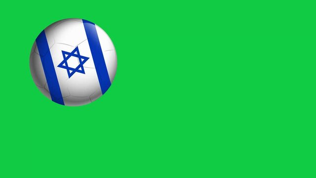 Bouncing Soccer Balls with Israel Flag Pattern on Green Background