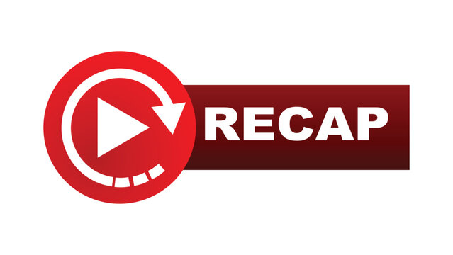 Recap badge with circular replay arrow icon