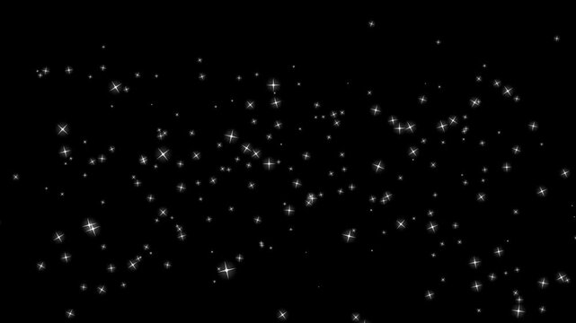 Stars twinkle across a deep black void to create a realistic celestial night sky background.