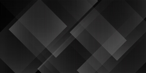 Obraz premium High-tech black and white background with layered paper cut shapes.