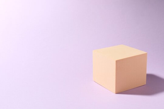 Square podium for product presentation on a color background, a design element with copy space for text