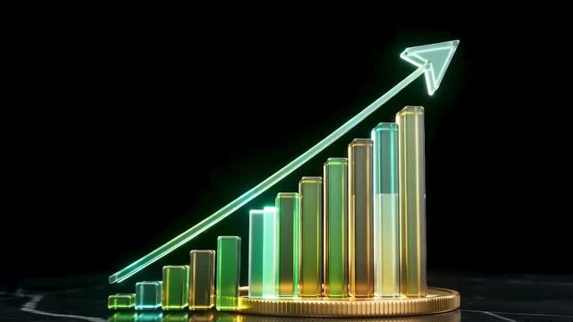 Conceptual Metaphor of ROI with a Golden Coin Transforming into an Ascending Financial Graph