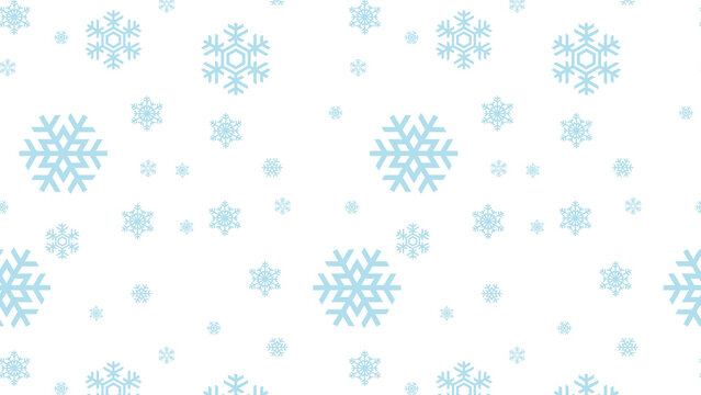 Minimalist seamless blue snowflake pattern background presentation with light winter crystal motif