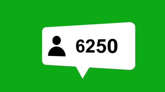 Followers Counting for Social Media. Social media followers counting notification icon animation with Alpha Channel, Incoming followers counting notification animation 4k animation.