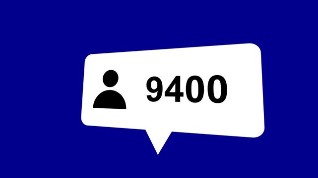 Followers Counting for Social Media. Social media followers counting notification icon animation with Alpha Channel, Incoming followers counting notification animation 4k animation.