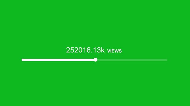 Counter increasing in social web Increasing to Views with loading progress bar on white background. Live count social media animation. Social Media Views and Like Counting YouTube 1 Million Views 