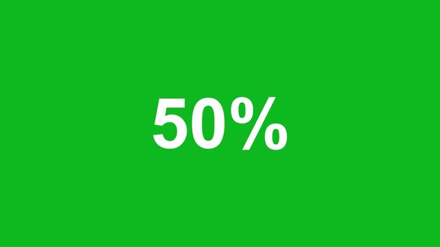 Animation of 0 to 100 percent number counting. Animated counting Numbers. 4k animation
