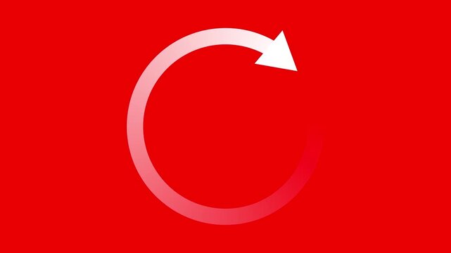 White loading wheel oval graphic animation spinning on transparent background,  arrow loop animation, refresh and reload icon