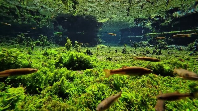 水中の山吹水源　阿蘇