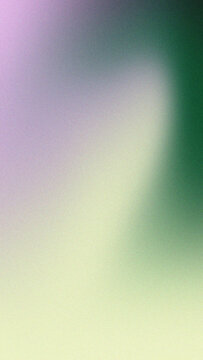 Gentle granular diffusion elegantly transitions, merging serene lavender, soft pale lime, and profound emerald green hues within a hazy vertical