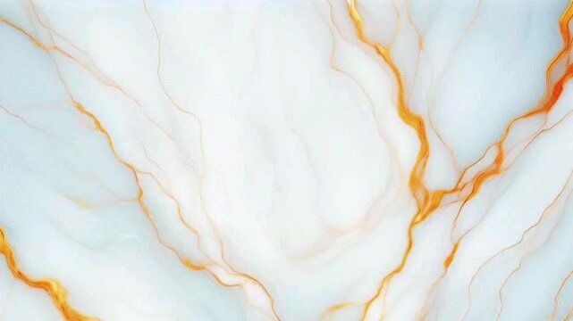 An elegant abstract white marble texture featuring golden veins that flow softly and organically.