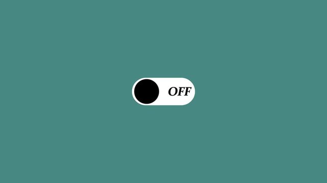 Power toggle switch animation smooth on to off transition in neon green and black power switch toggle animation