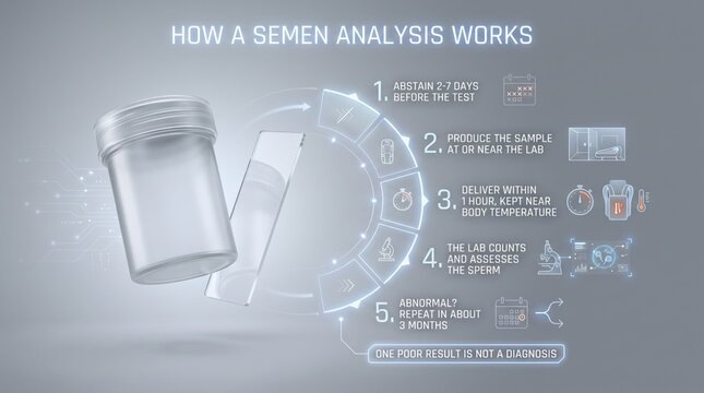 How a semen analysis works infographic