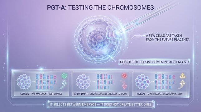 PGT-A embryo genetic testing explained infographic