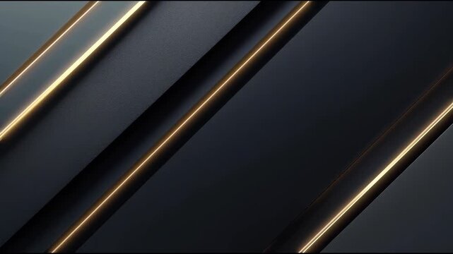 Dark diagonal metal panel background with gold light accent trim and soft elegant modern glow