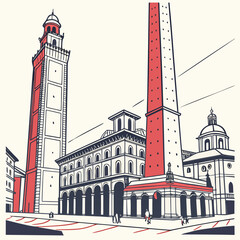 Fototapeta premium Bologna Two Towers