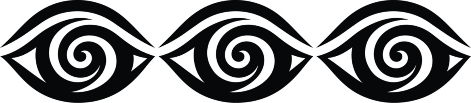 Eye icon silhouette design featuring spiraling optical abstract