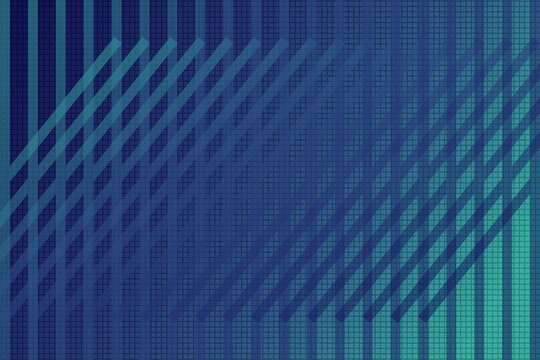 Abstract dark blue and teal grid pattern texture background with diagonal and vertical lines
