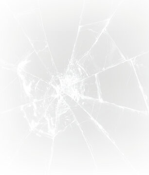 Cracked Glass Surface Isolated on Transparent Background PNG