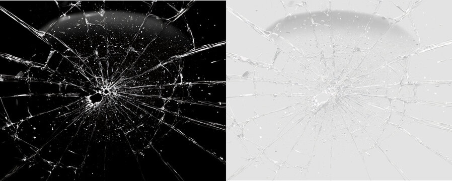 Shattered Glass Fracture Overlay PNG