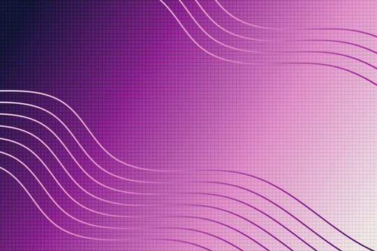 Abstract purple background with parallel curved wave lines and smooth gradient