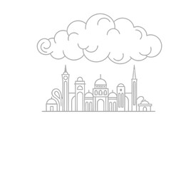 Obraz premium City skyline with cloud outline