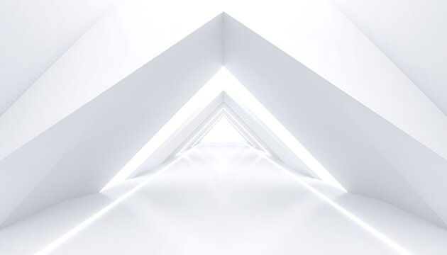 Modern white ceiling triangle design.