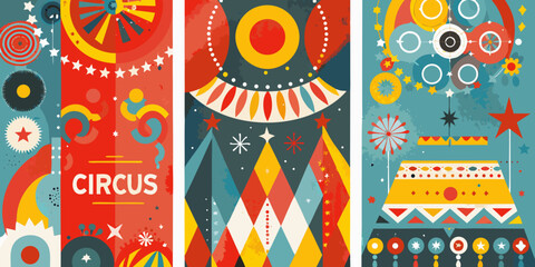 circus posters retro vector illustration clown tent © BloodMoon