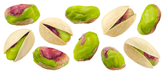 Pistachio isolated, full depth of field © grey