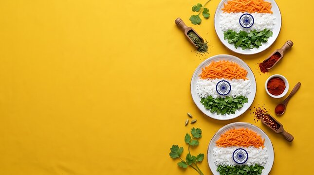 Indian flag tricolor food arrangement for independence day